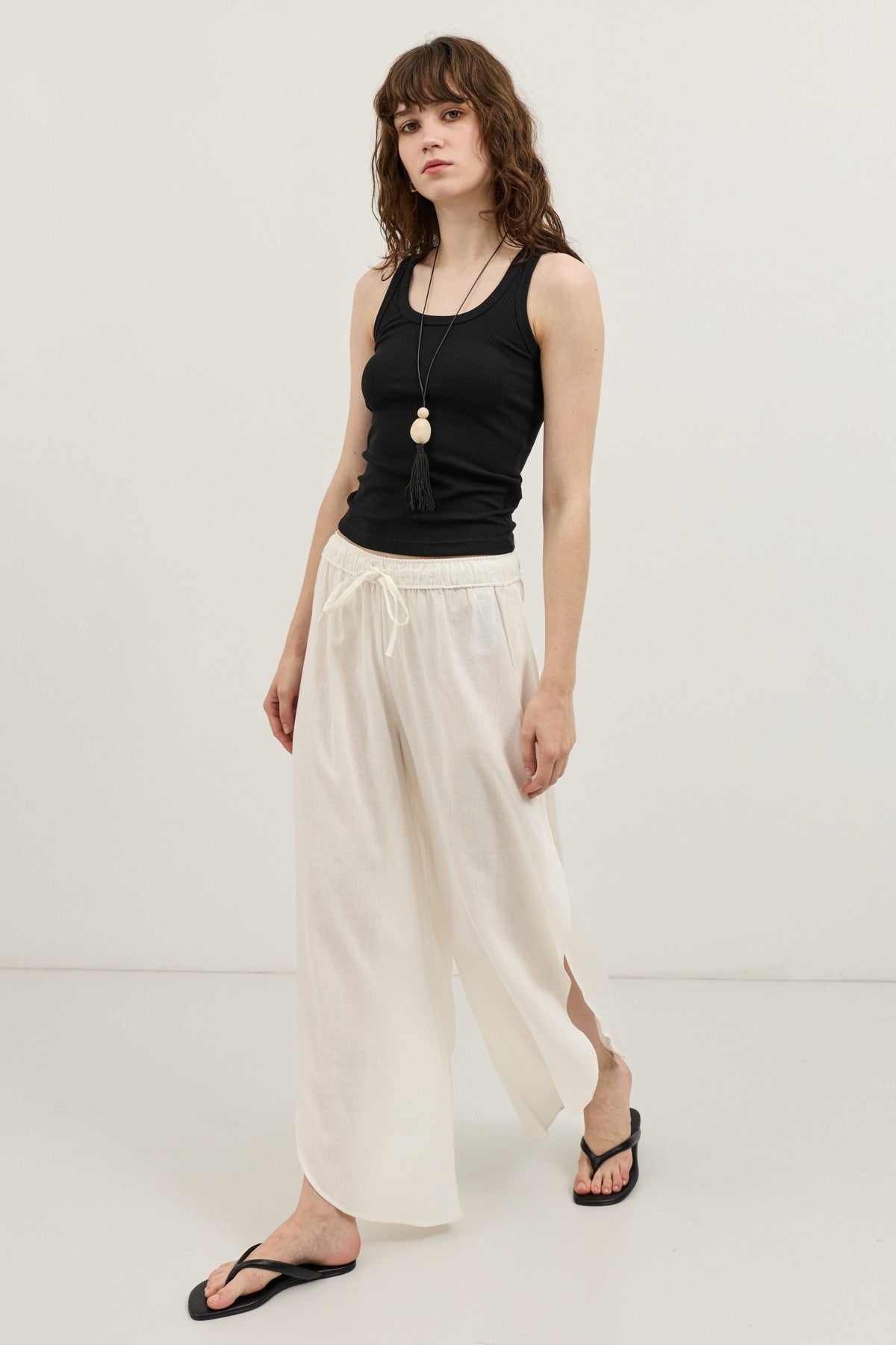 Antioch Women's Slit Pants with Linen Blend