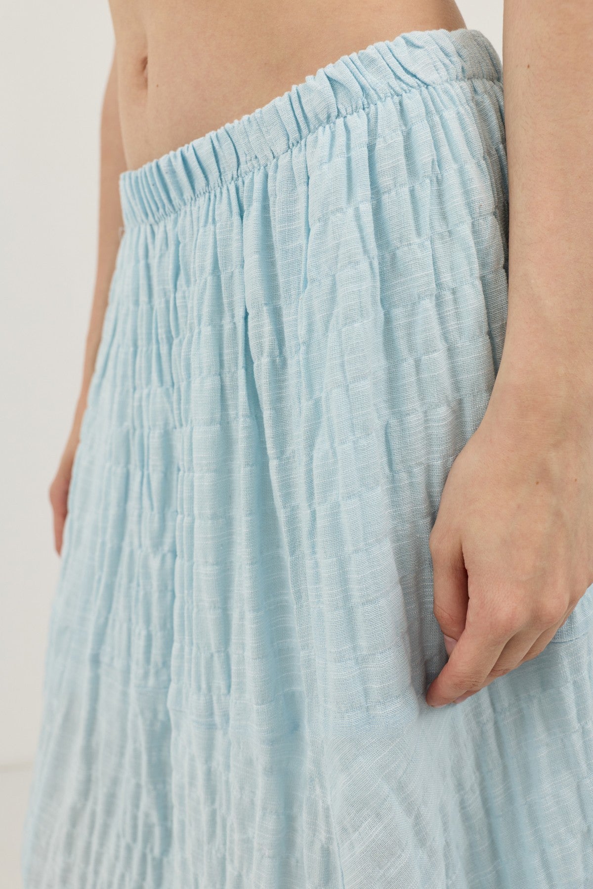 Antioch Linen-Blend Textured Midi Skirt