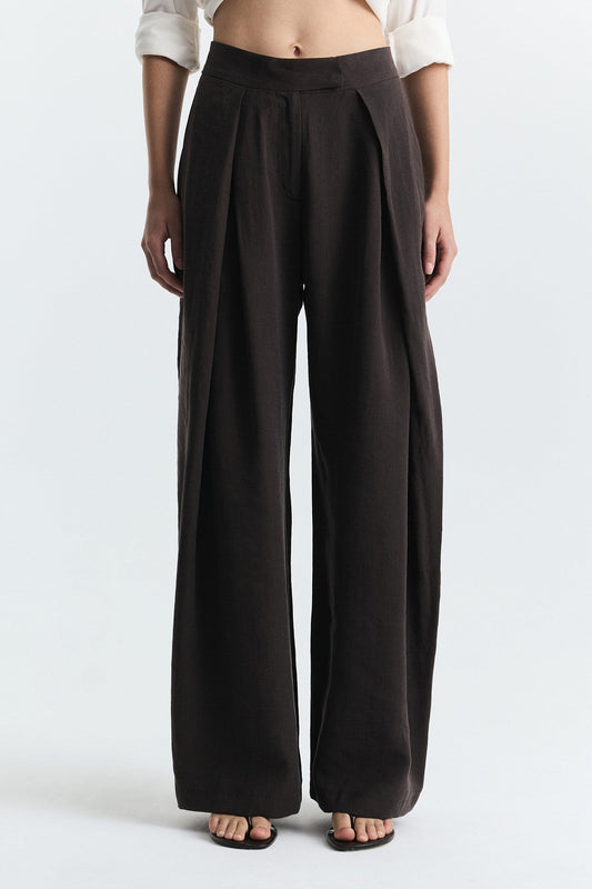 Pleated Wide-Leg Pants