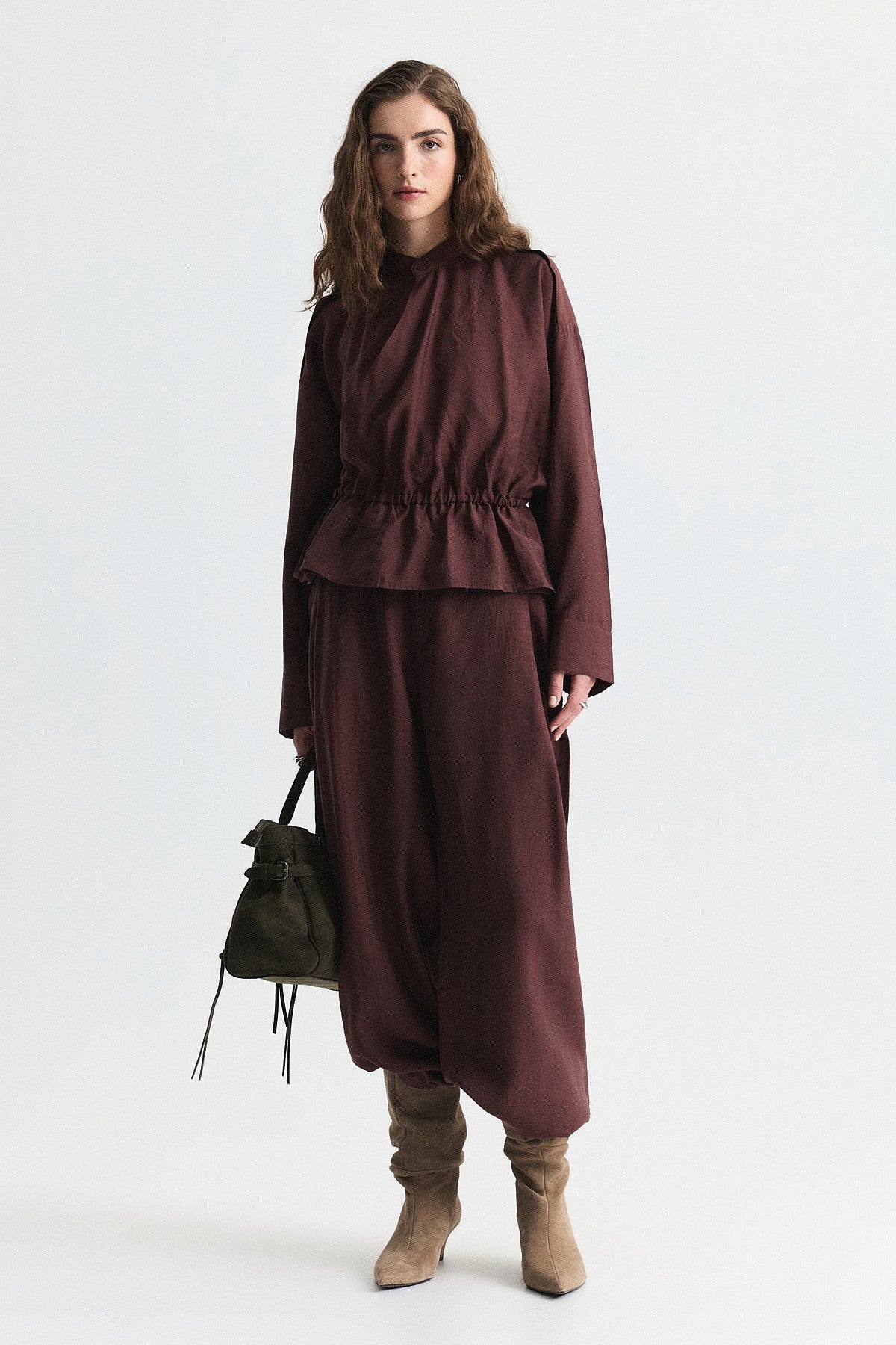 Pleated Barrel Pants