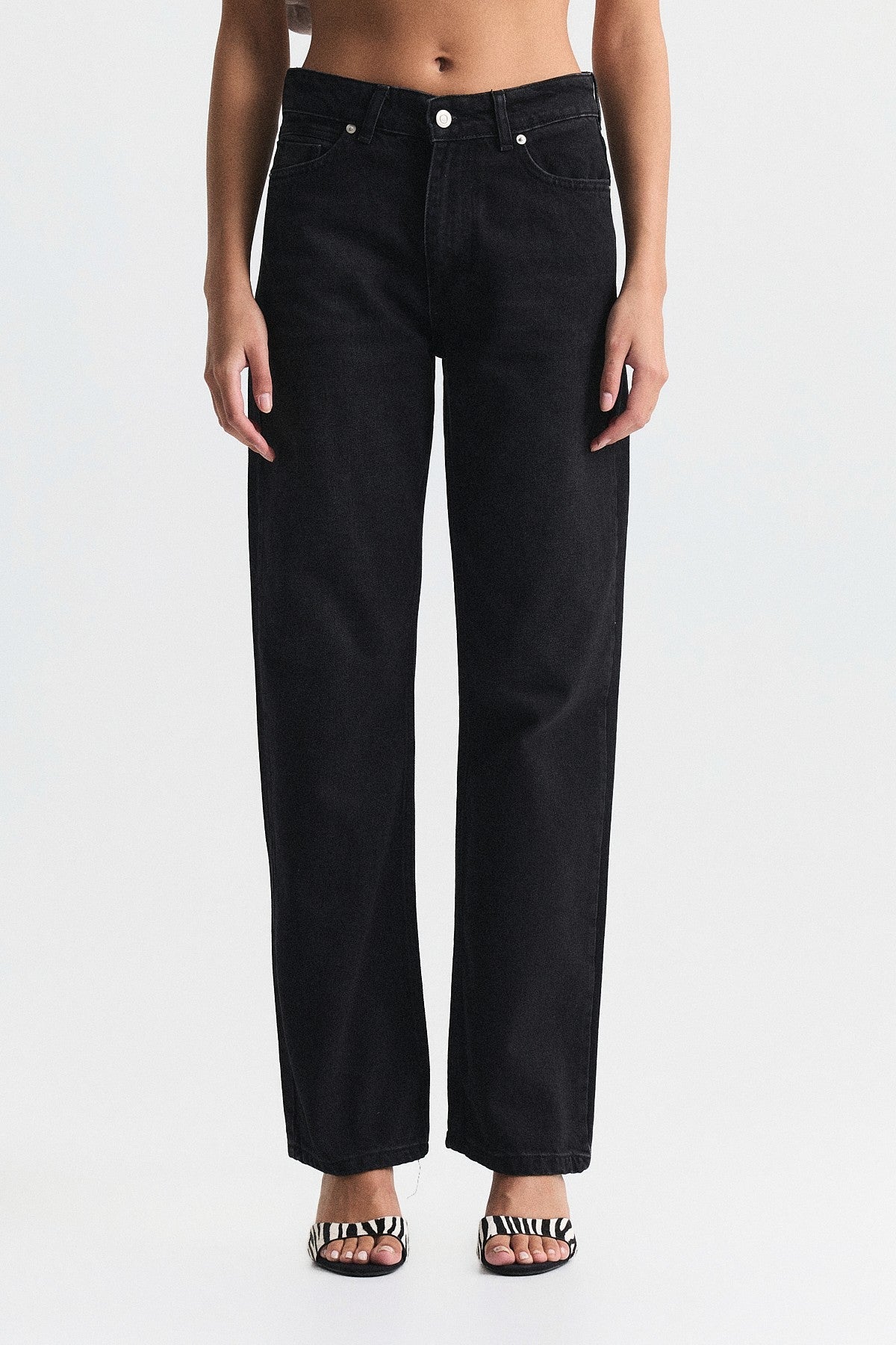 High-Waisted Straight-Fit Jeans