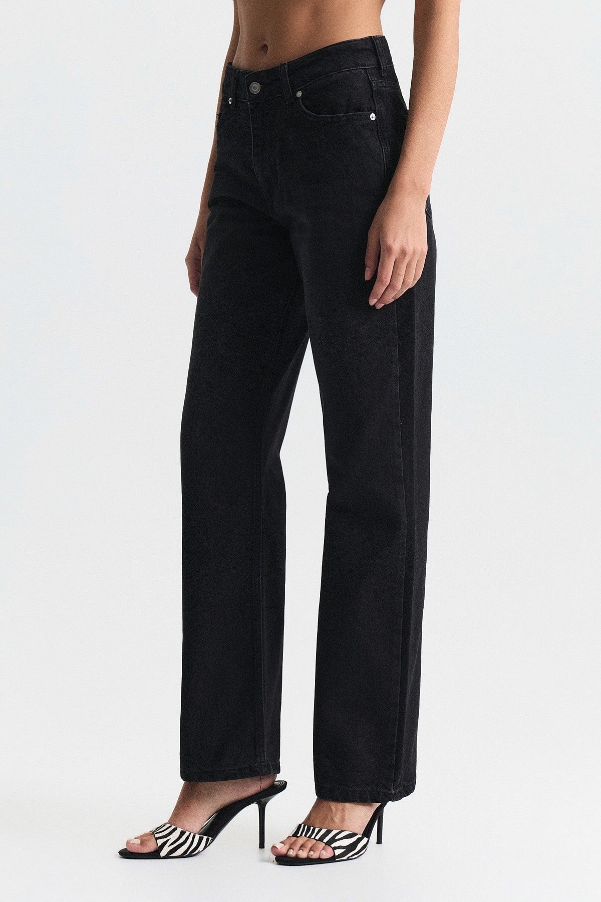 High-Waisted Straight-Fit Jeans
