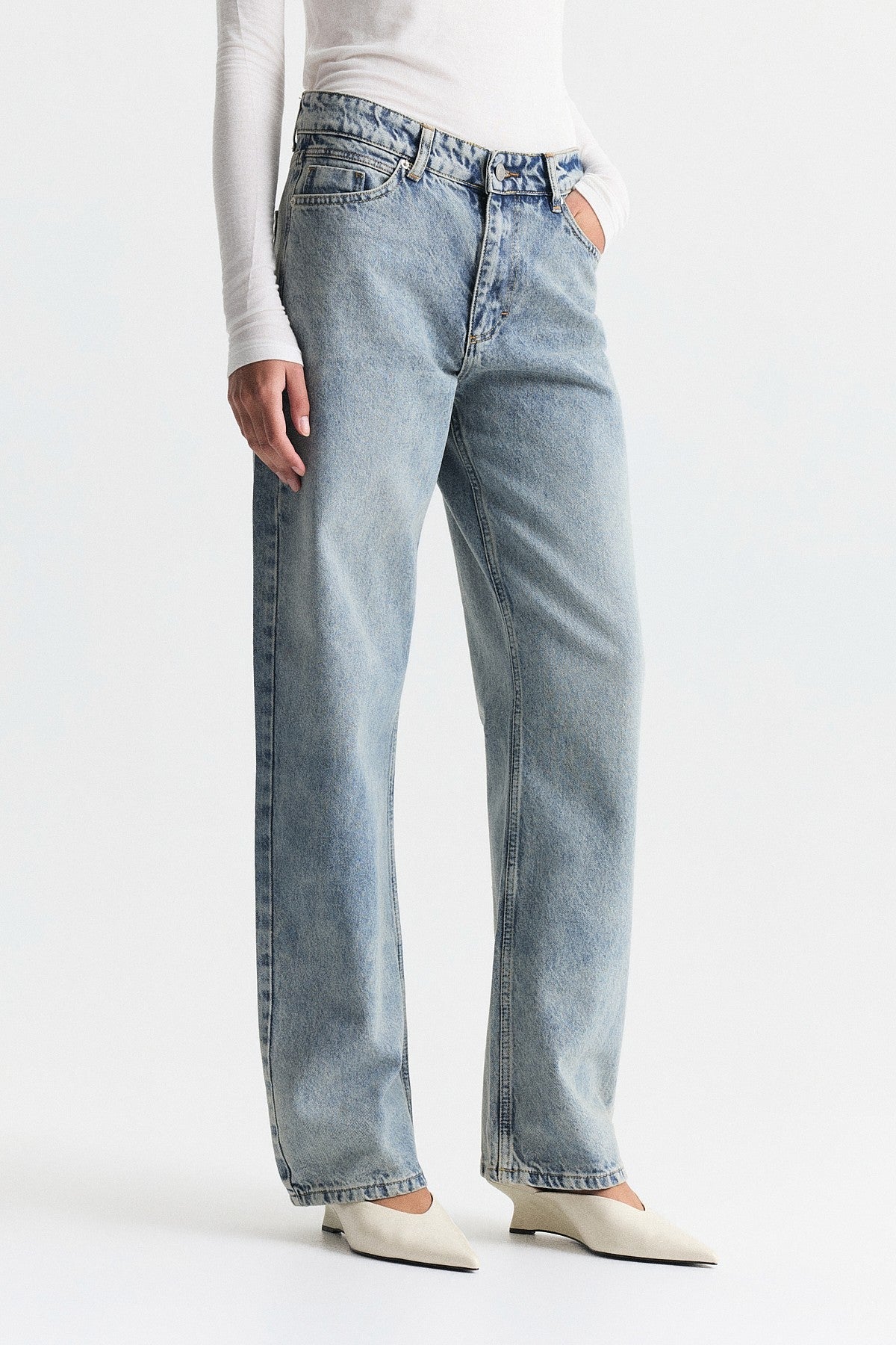 High-Waisted Straight-Fit Jeans