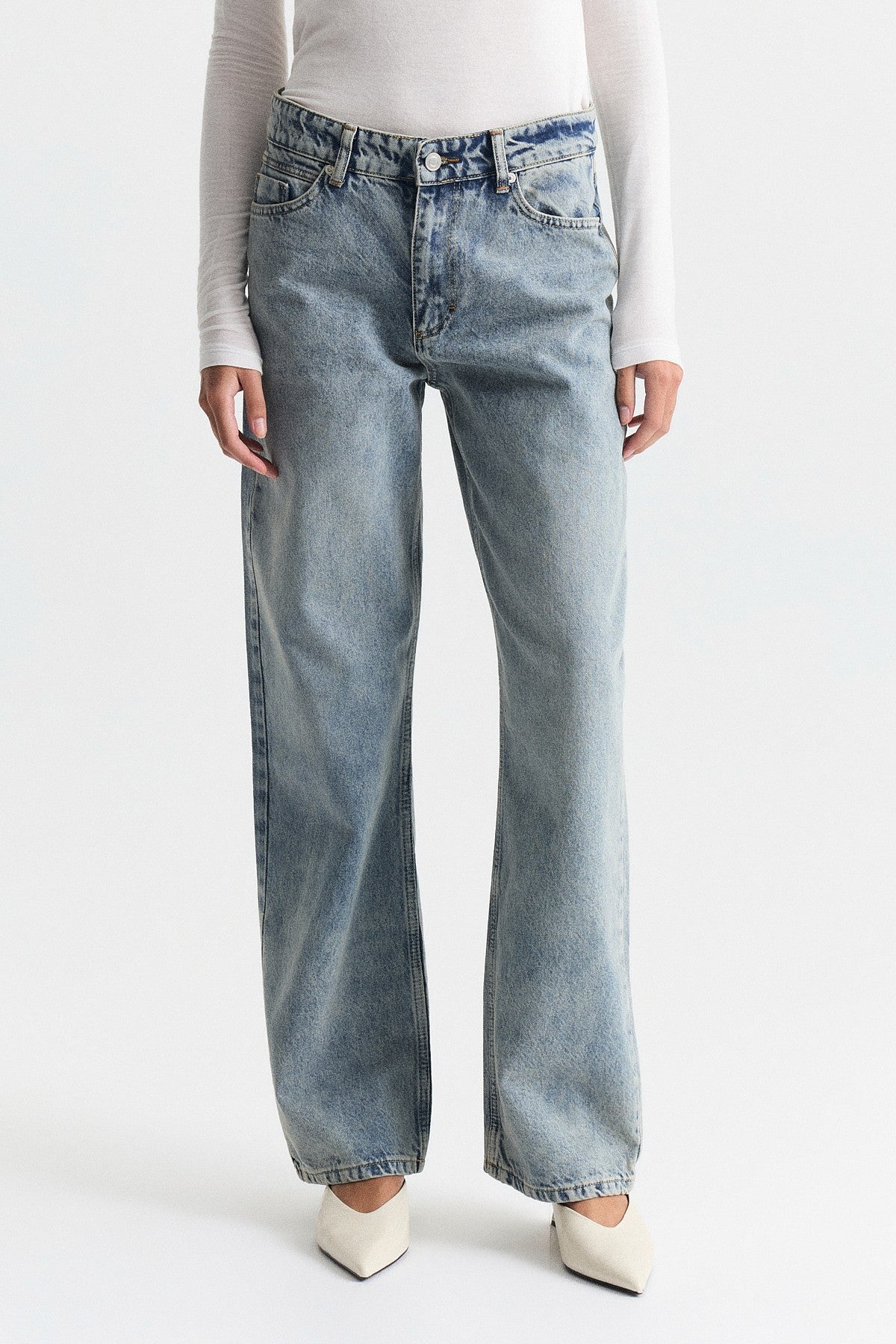 High-Waisted Straight-Fit Jeans