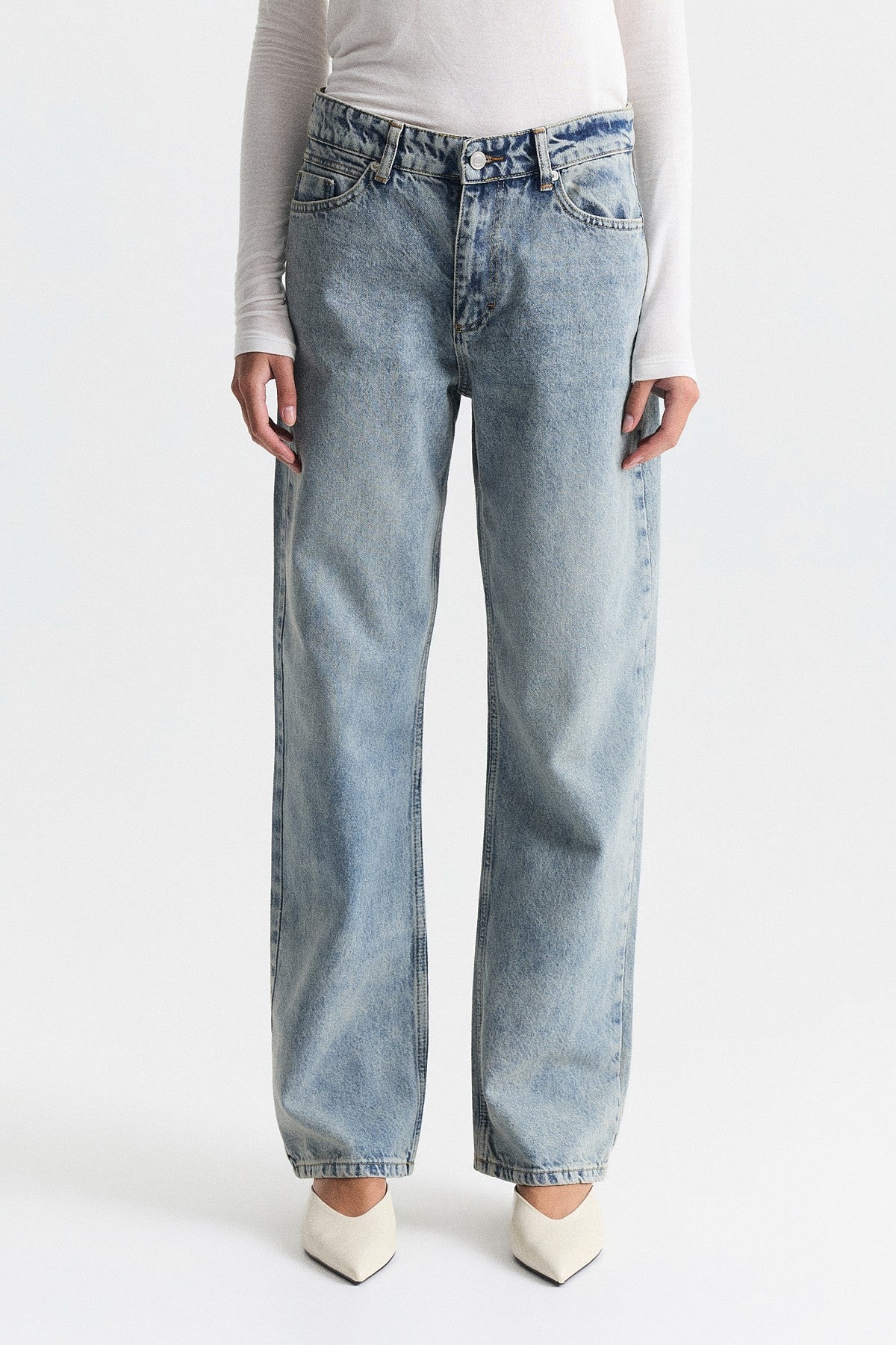 High-Waisted Straight-Fit Jeans