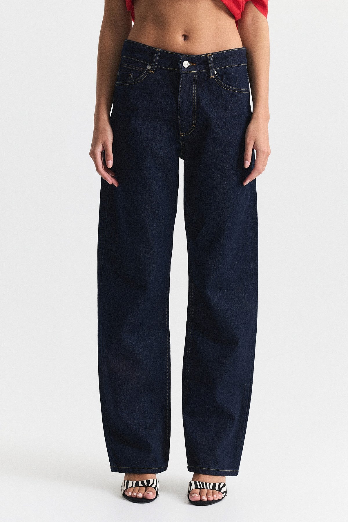 High-Waisted Straight-Fit Jeans