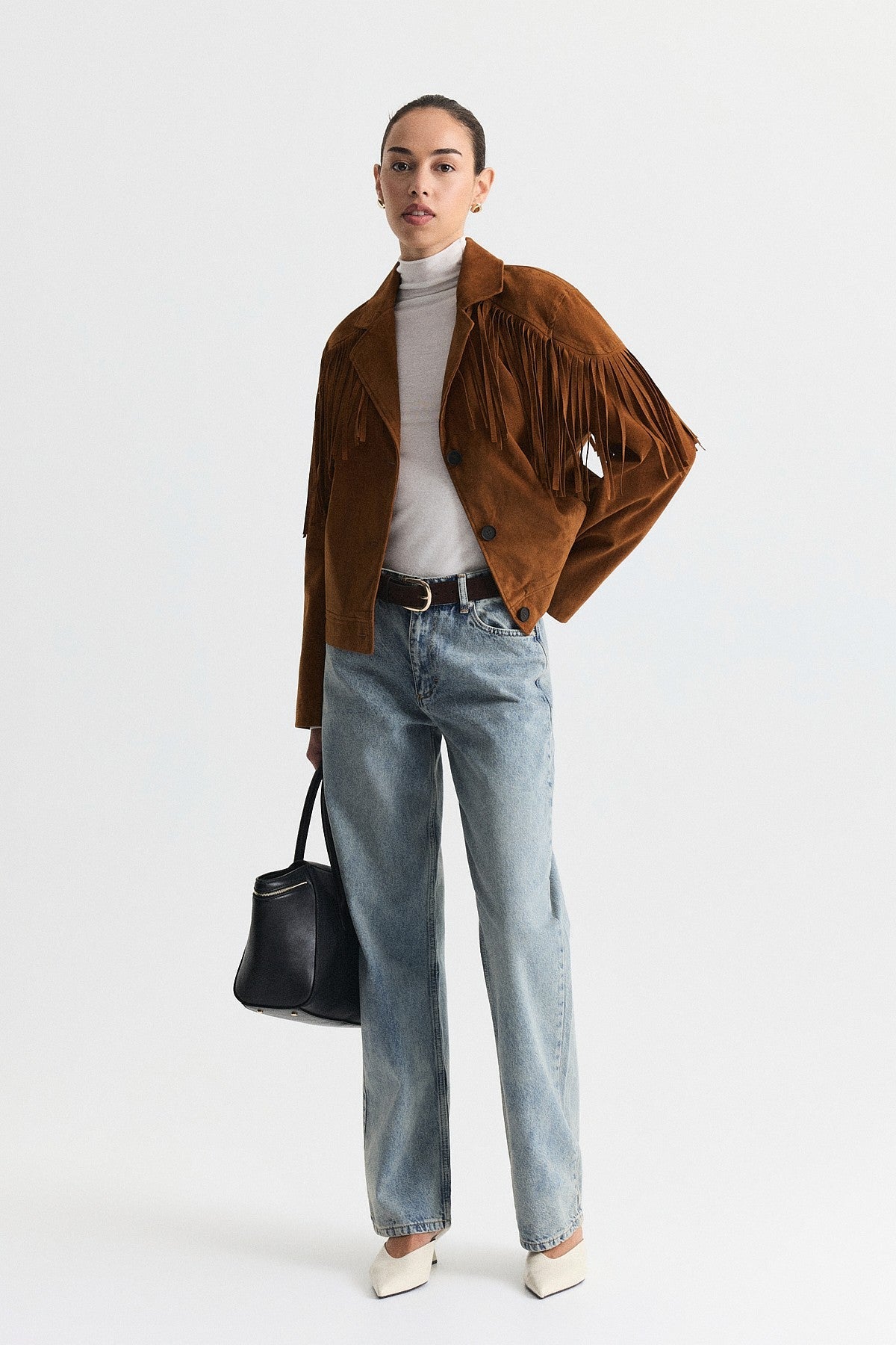 High-Waisted Straight-Fit Jeans