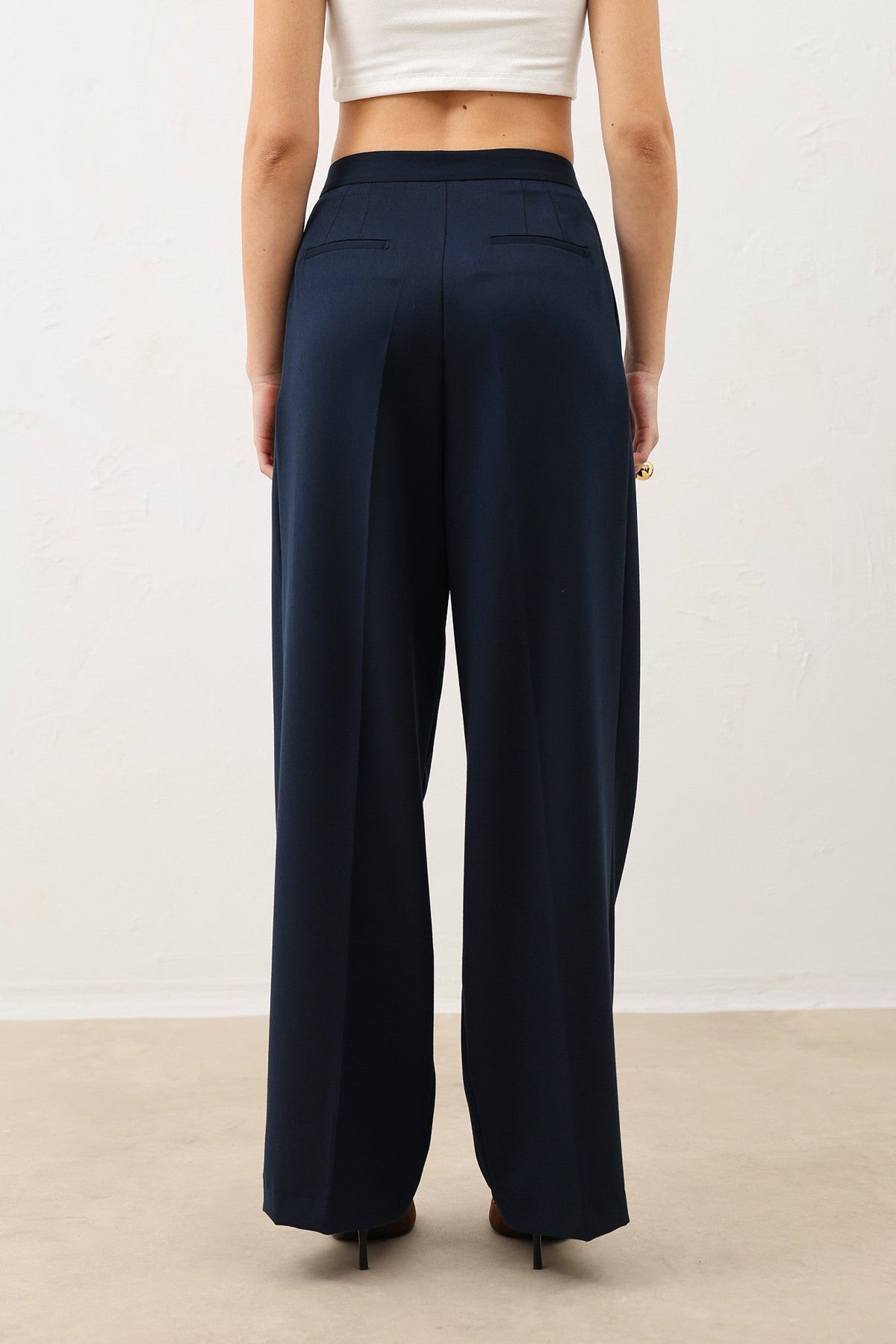 High-Waisted Pleated Women's Pants