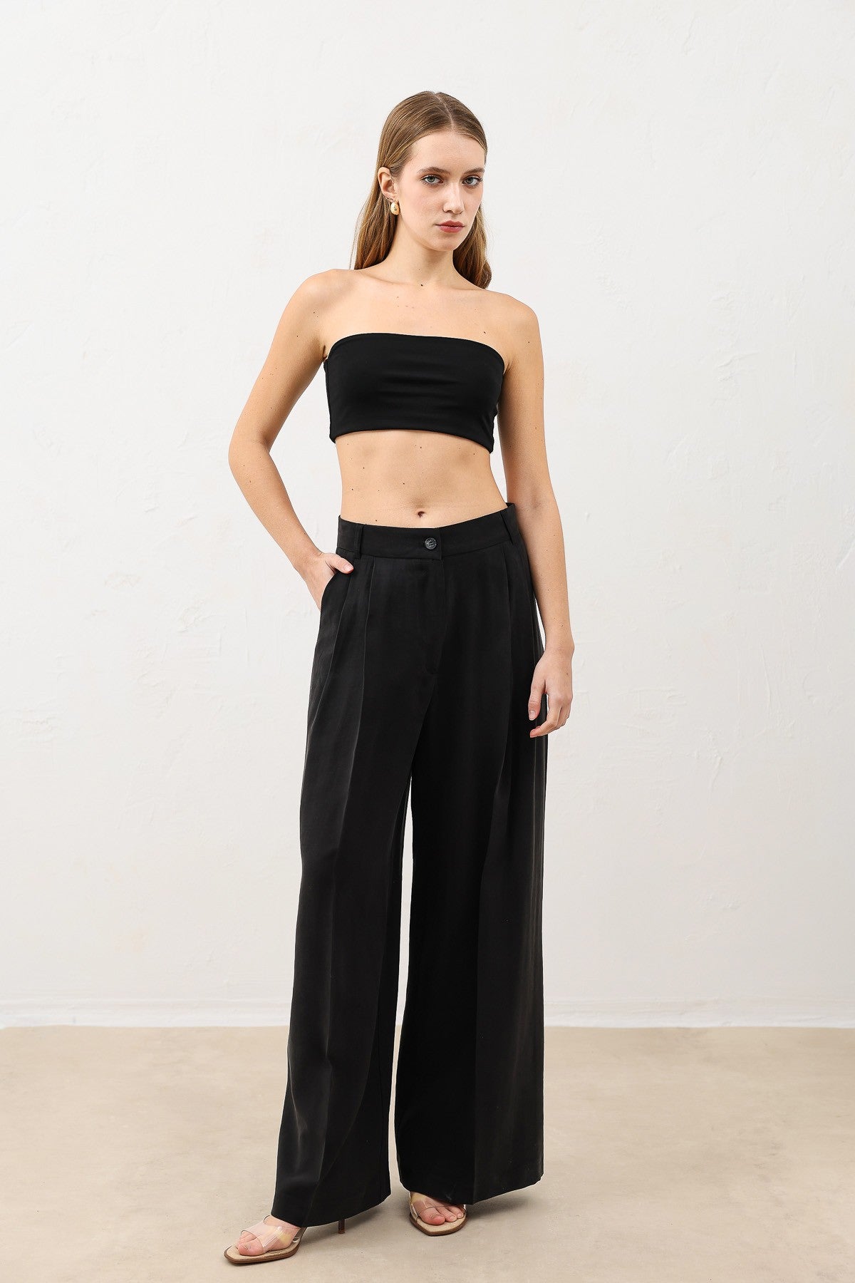 Pleated Palazzo Women's Pants