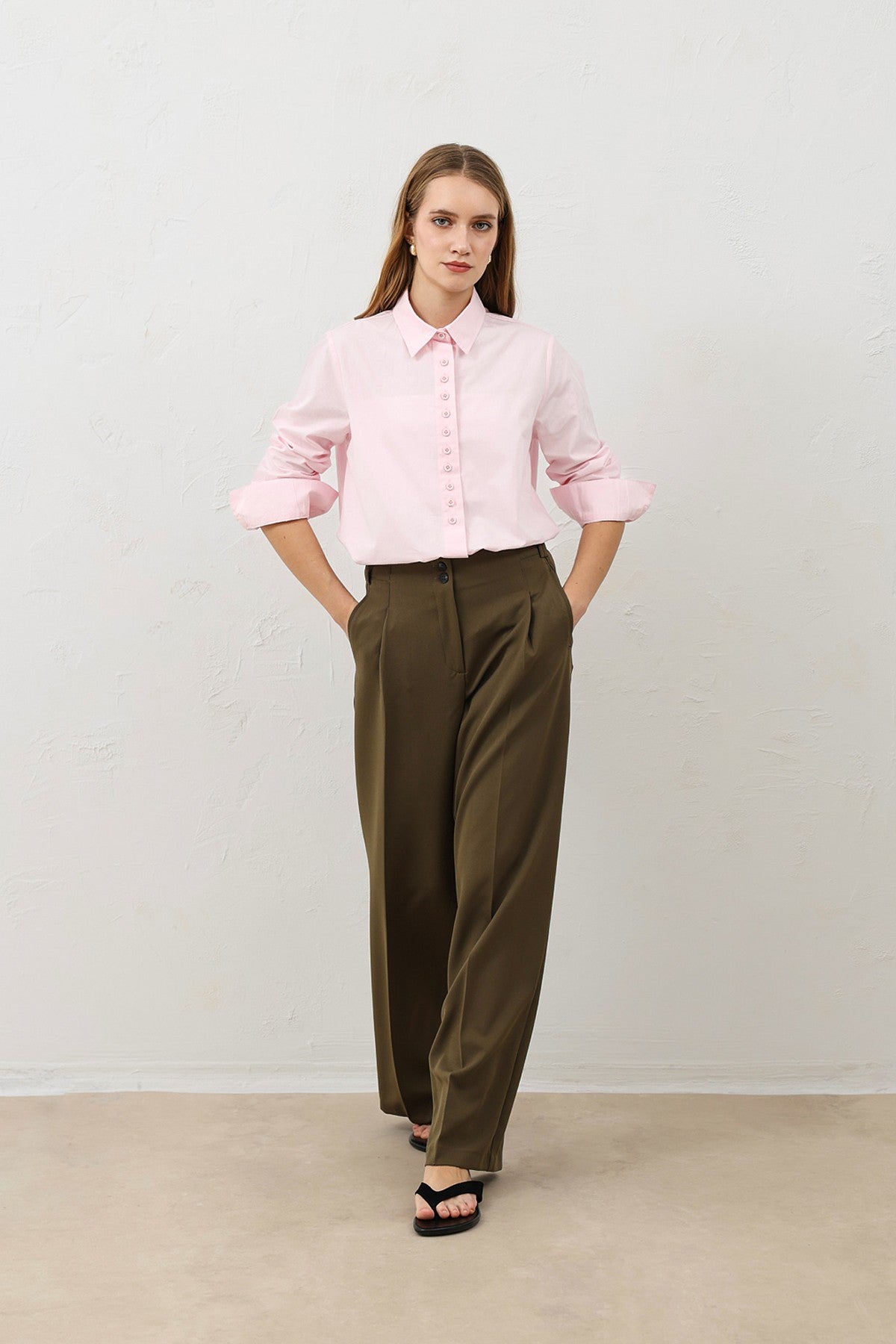 Antioch Pens Women's Wide-Leg Pants with Detailed Design