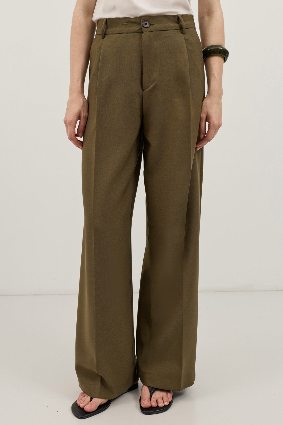 Antioch Wide-Leg Pleated Pants