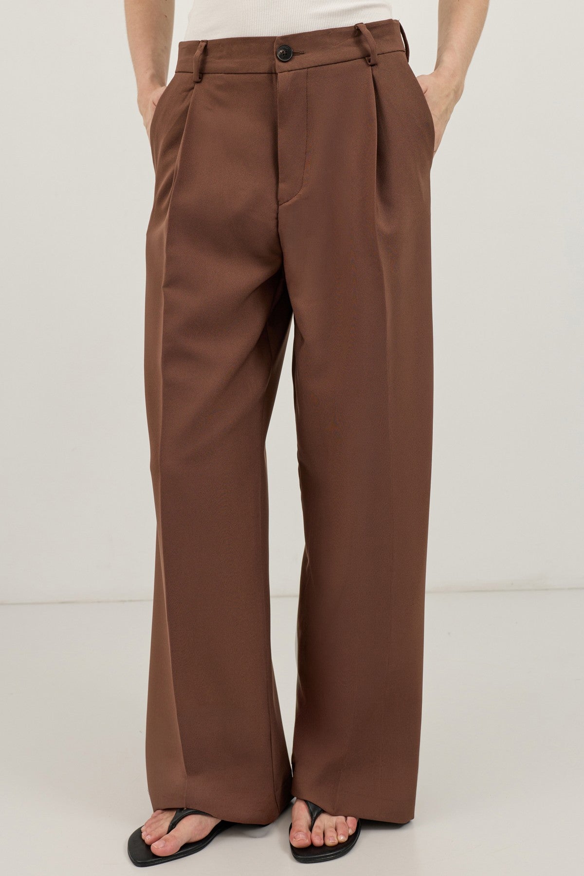 Antioch Wide-Leg Pleated Pants