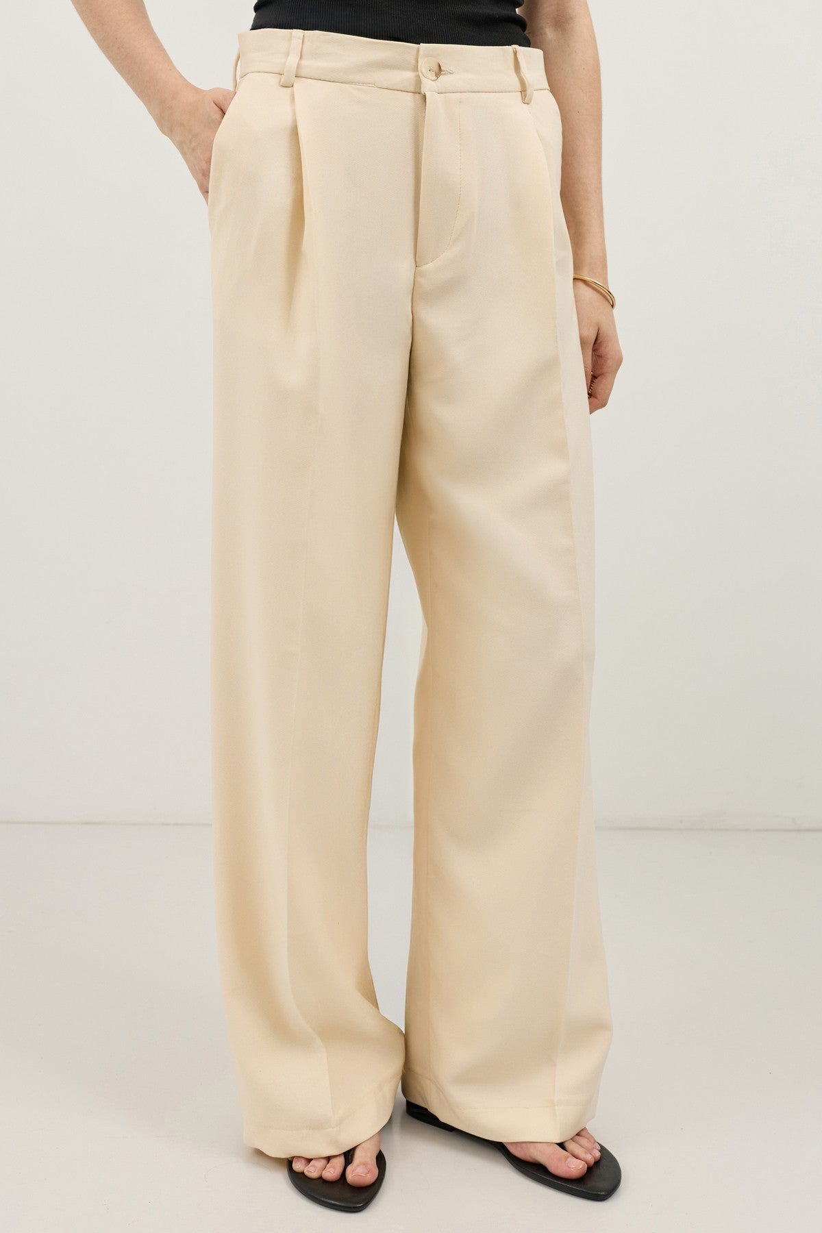 Antioch Wide-Leg Pleated Pants