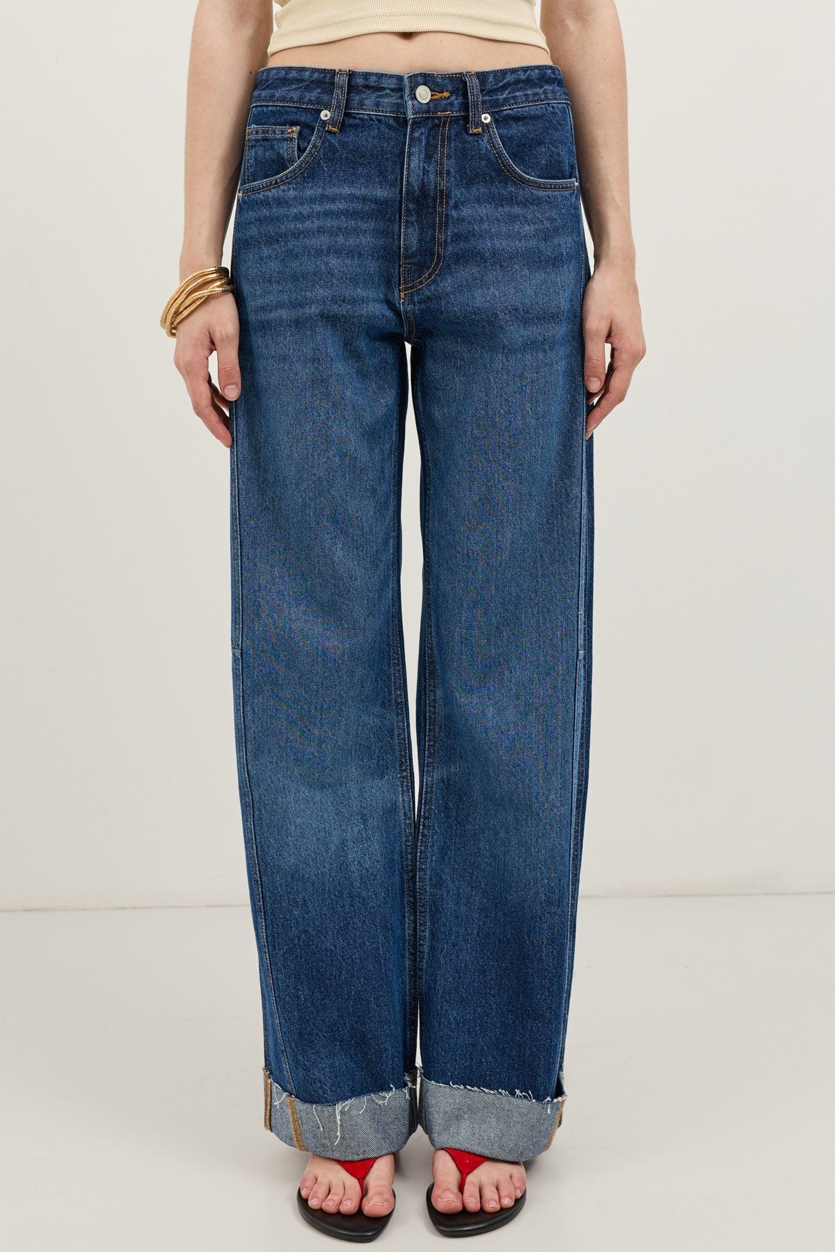 Cuffed Barrel Jeans