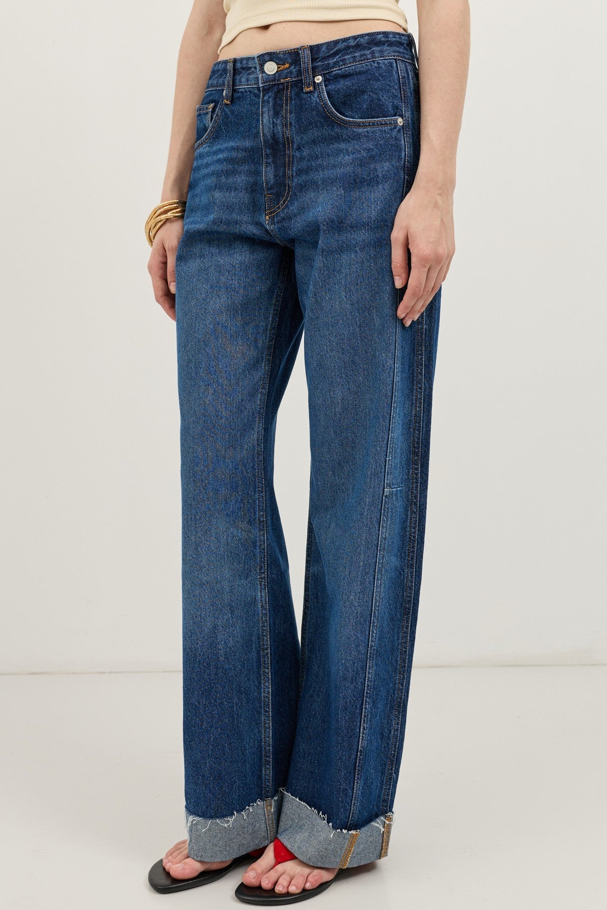 Cuffed Barrel Jeans