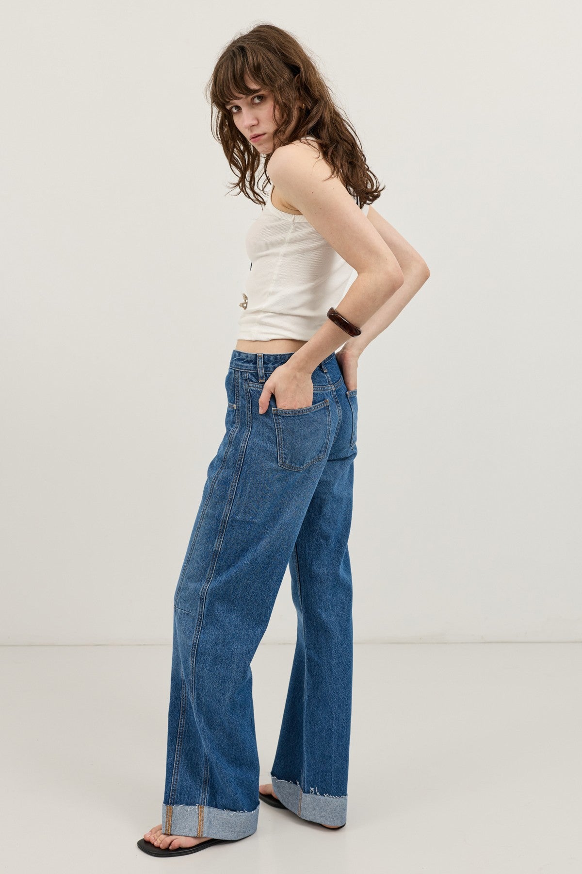 Cuffed Barrel Jeans
