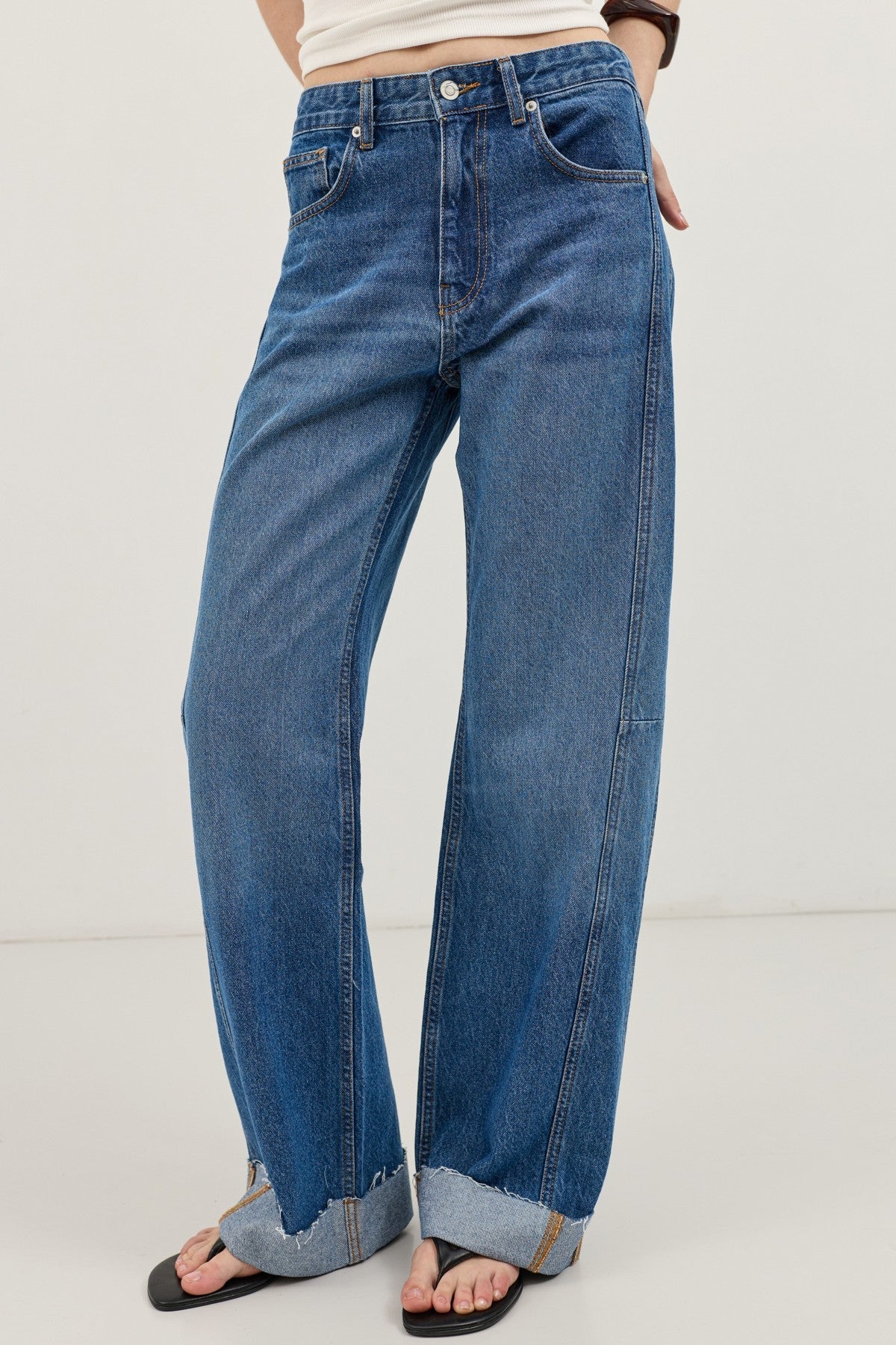 Cuffed Barrel Jeans