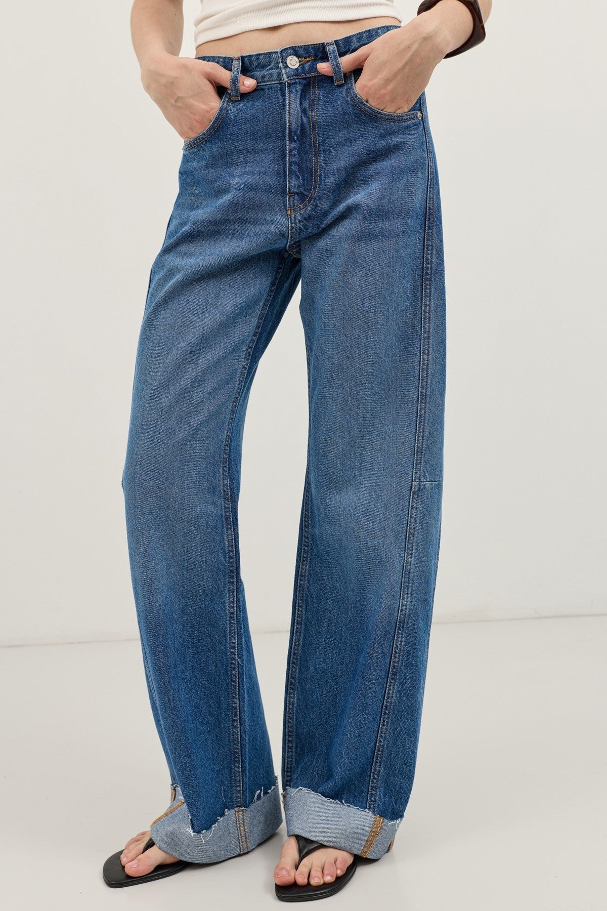 Cuffed Barrel Jeans