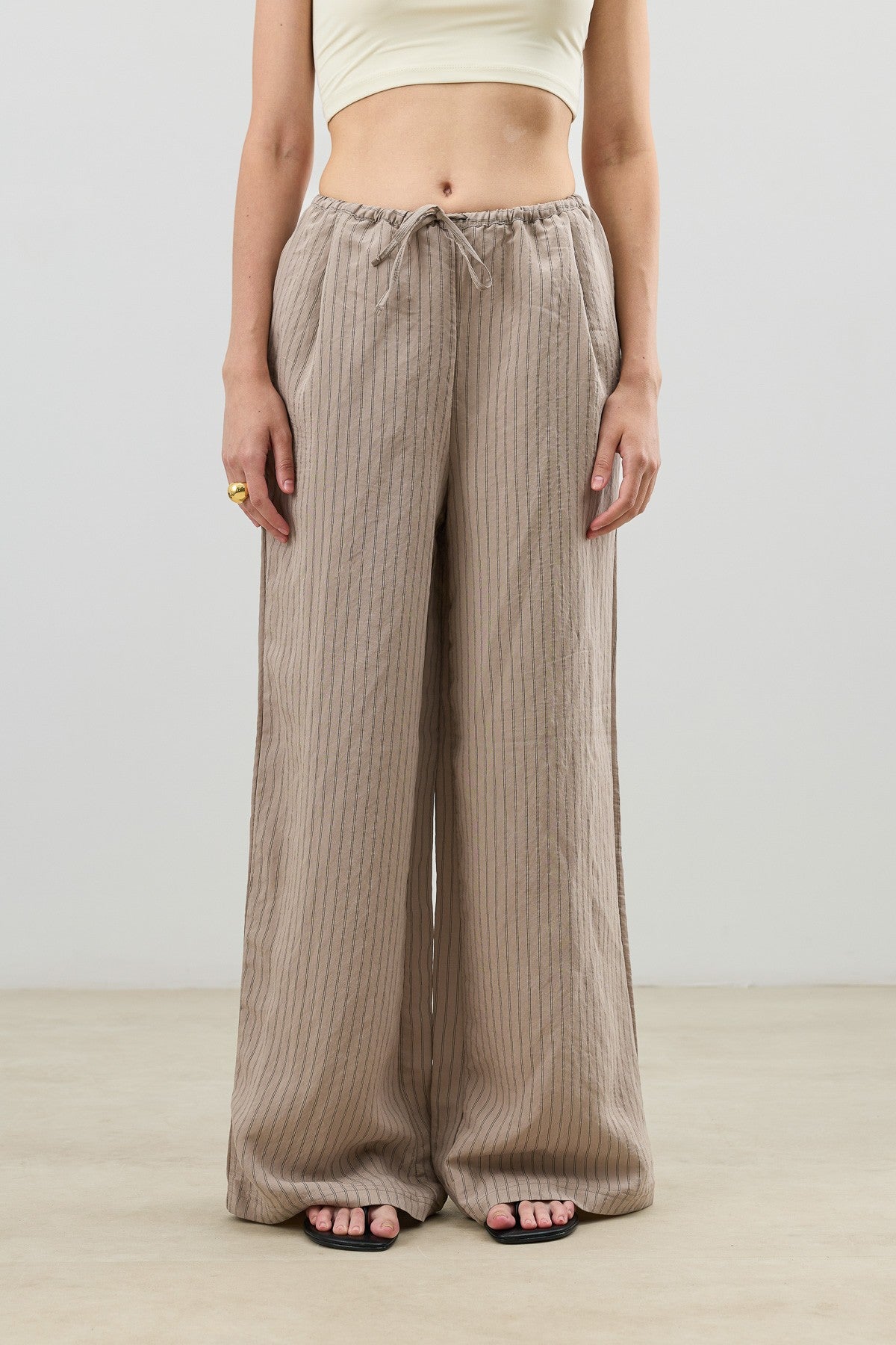 Women's Striped Pants with Modal Blend