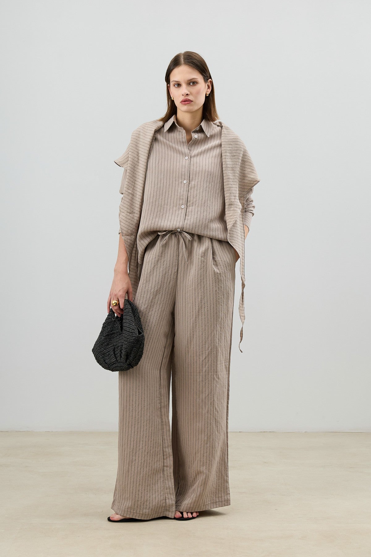 Women's Striped Pants with Modal Blend