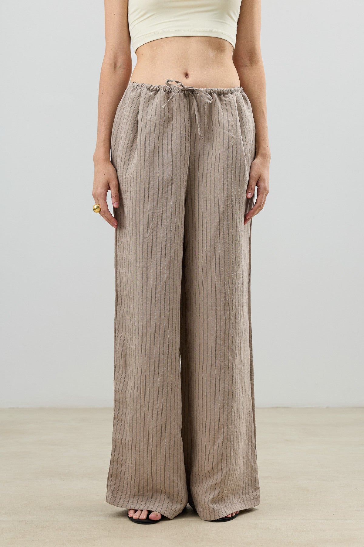 Women's Striped Pants with Modal Blend