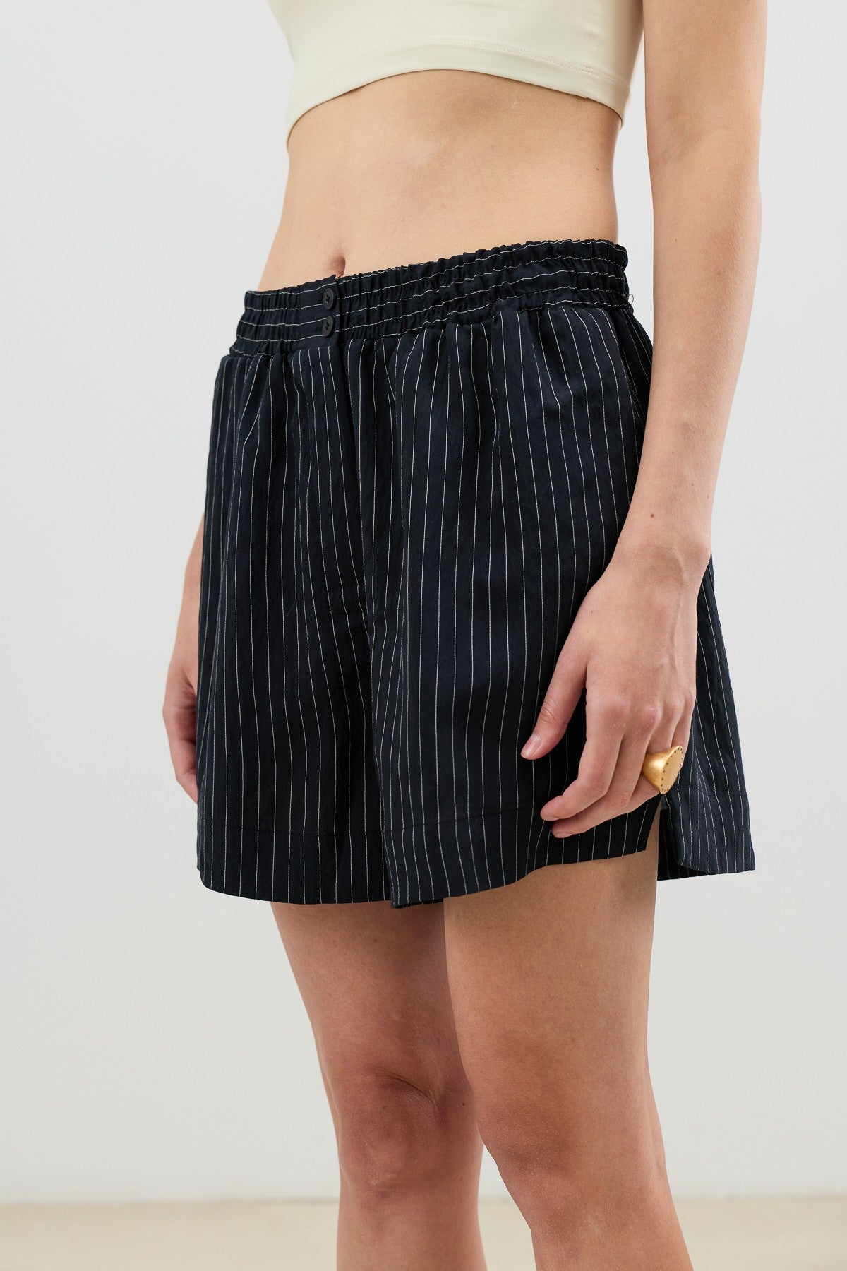 Antioch Women's Striped Shorts with a Modal Blend and Elastic Waistband