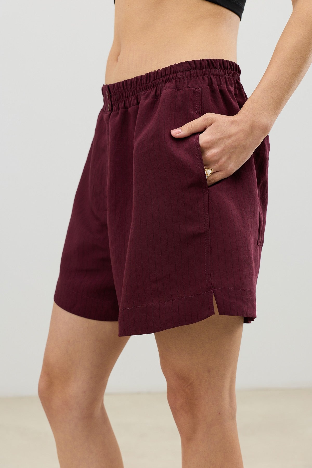 Antioch Women's Striped Shorts with a Modal Blend and Elastic Waistband