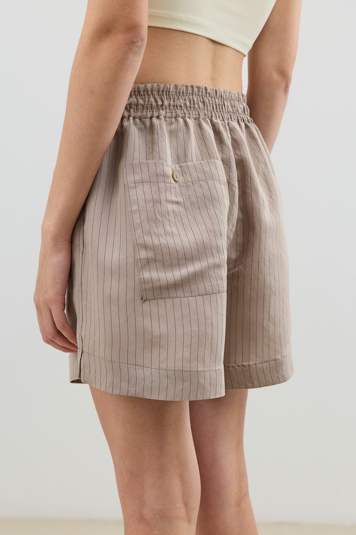 Antioch Women's Striped Shorts with a Modal Blend and Elastic Waistband