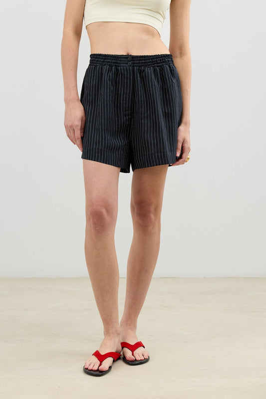 Antioch Women's Striped Shorts with a Modal Blend and Elastic Waistband