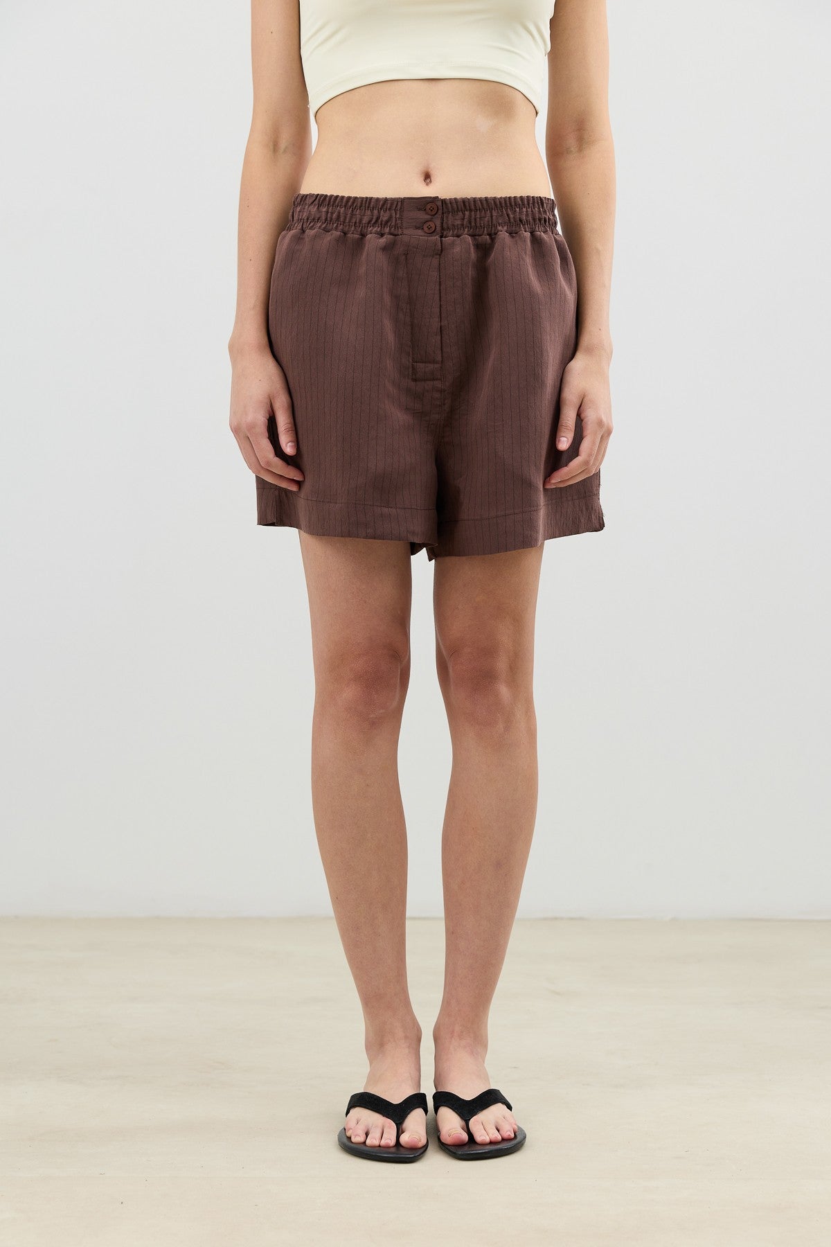 Antioch Women's Striped Shorts with a Modal Blend and Elastic Waistband