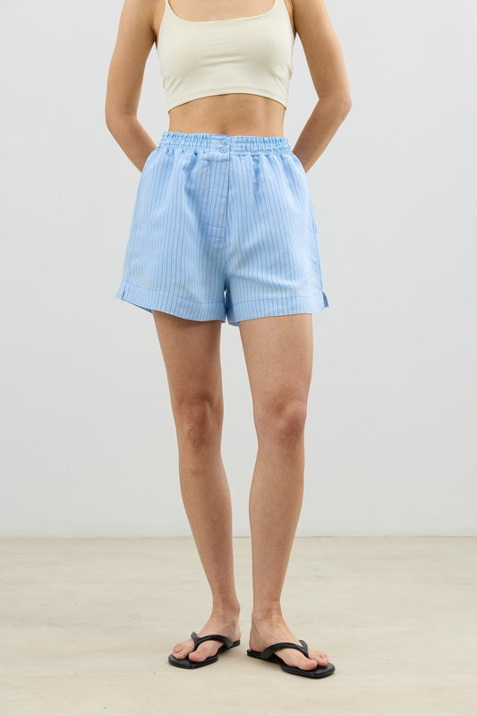 Antioch Women's Striped Shorts with a Modal Blend and Elastic Waistband