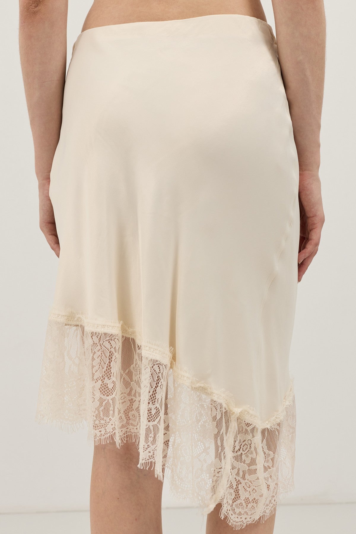 Antioch Satin Skirt with Lace Details