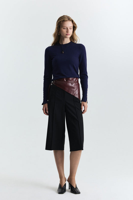 Basic Solid-Color Knit Sweater
