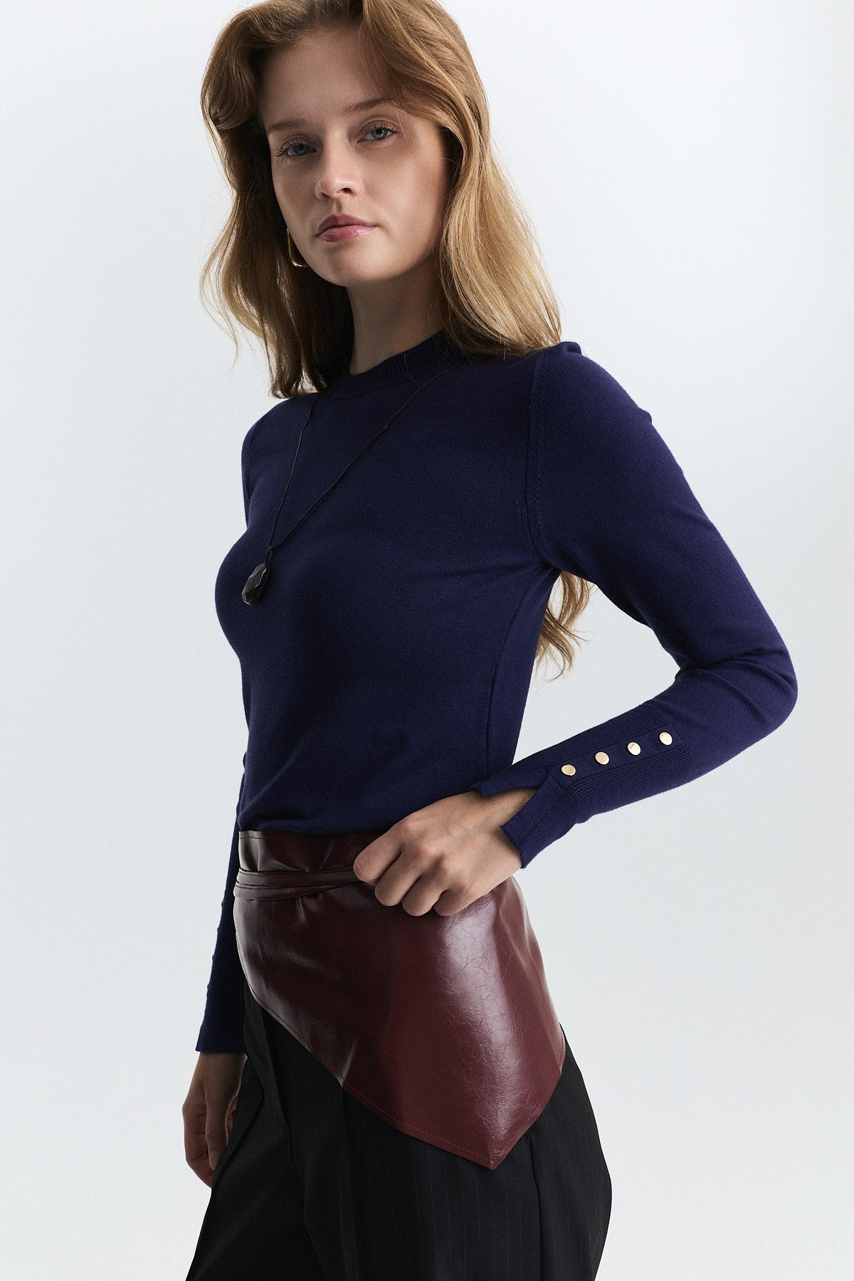 Basic Solid-Color Knit Sweater