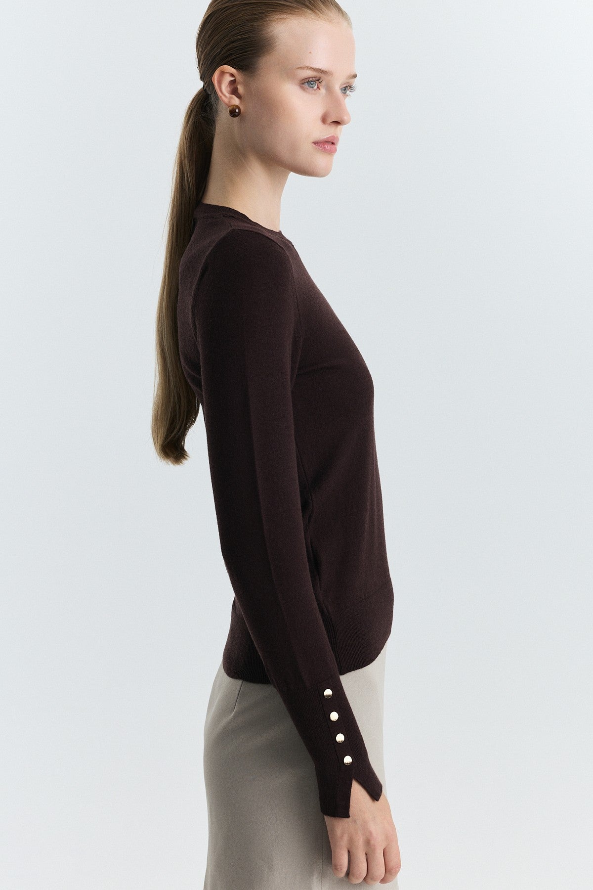 Basic Solid-Color Knit Sweater