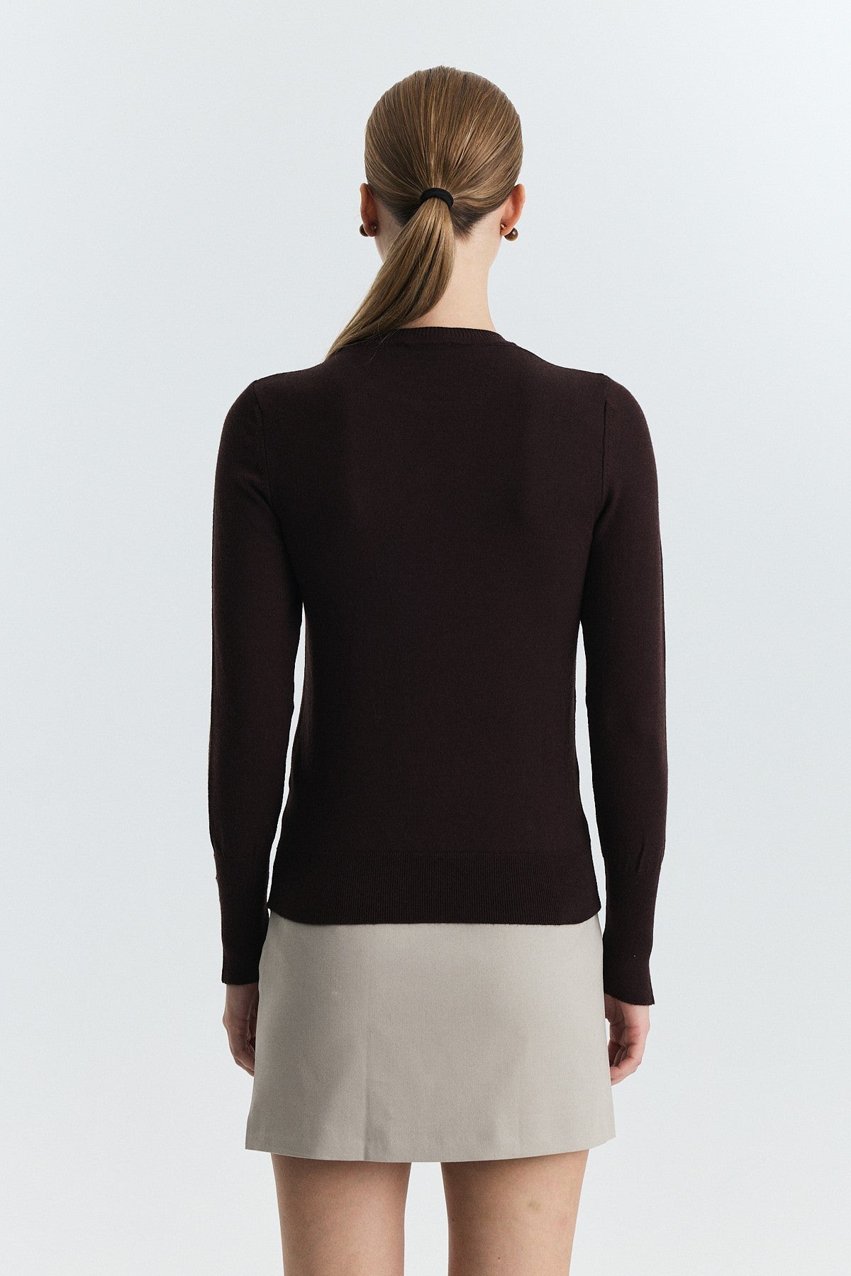 Basic Solid-Color Knit Sweater
