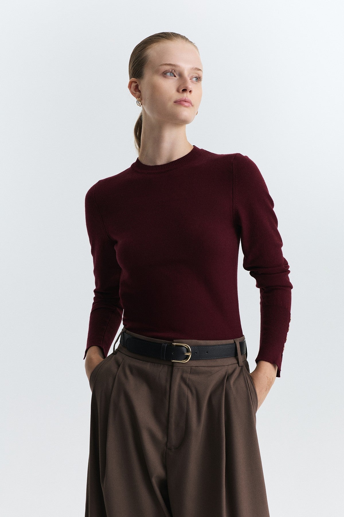 Basic Solid-Color Knit Sweater