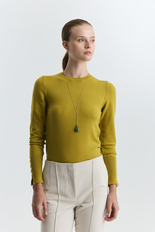 Basic Solid-Color Knit Sweater