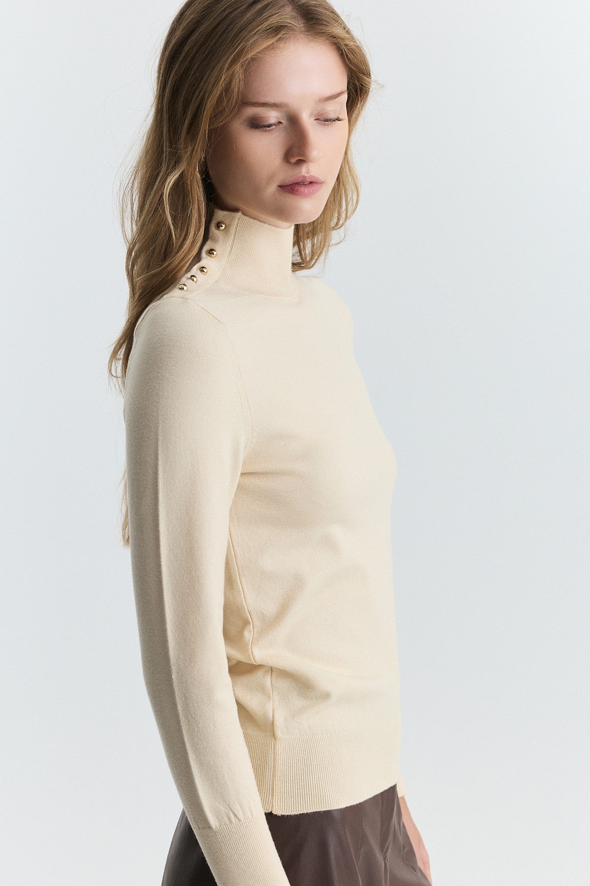 Button-Up Knit Sweater
