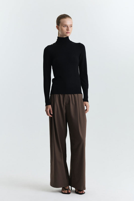Button-Up Knit Sweater
