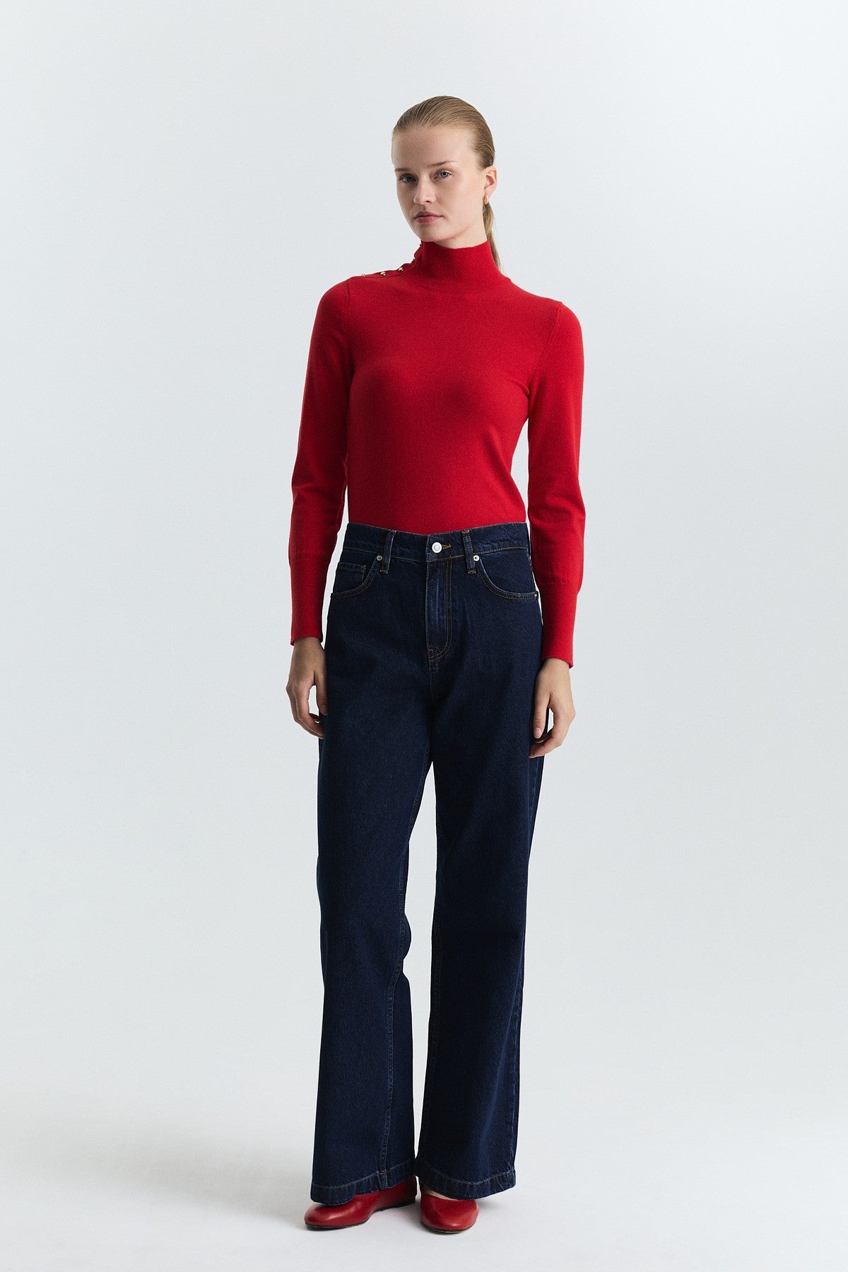 Button-Up Knit Sweater
