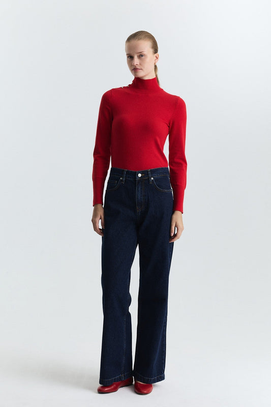 Button-Up Knit Sweater