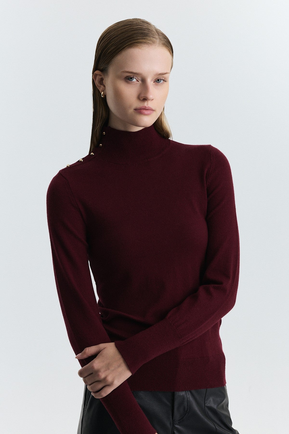 Button-Up Knit Sweater