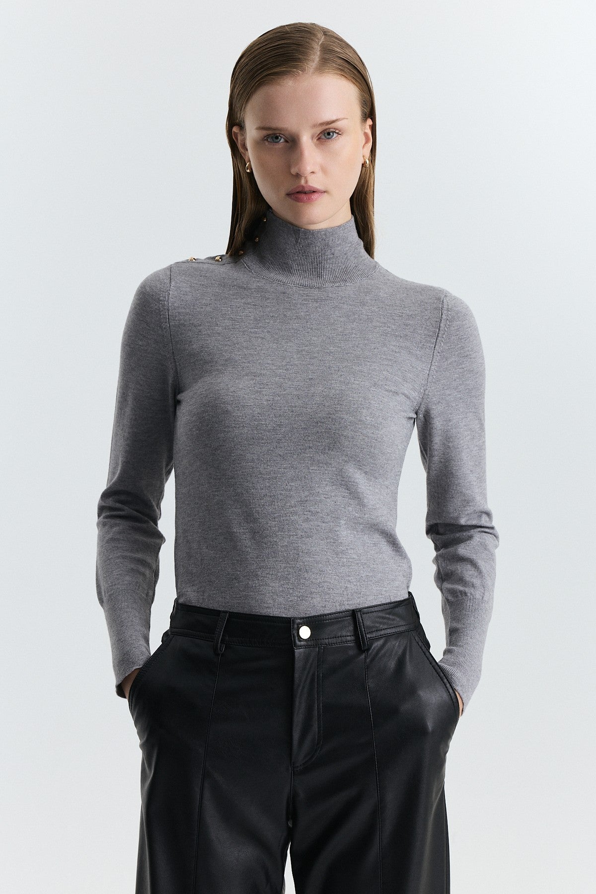 Button-Up Knit Sweater