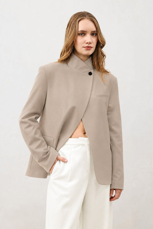Women's Stand-Up Collar Blazer Jacket