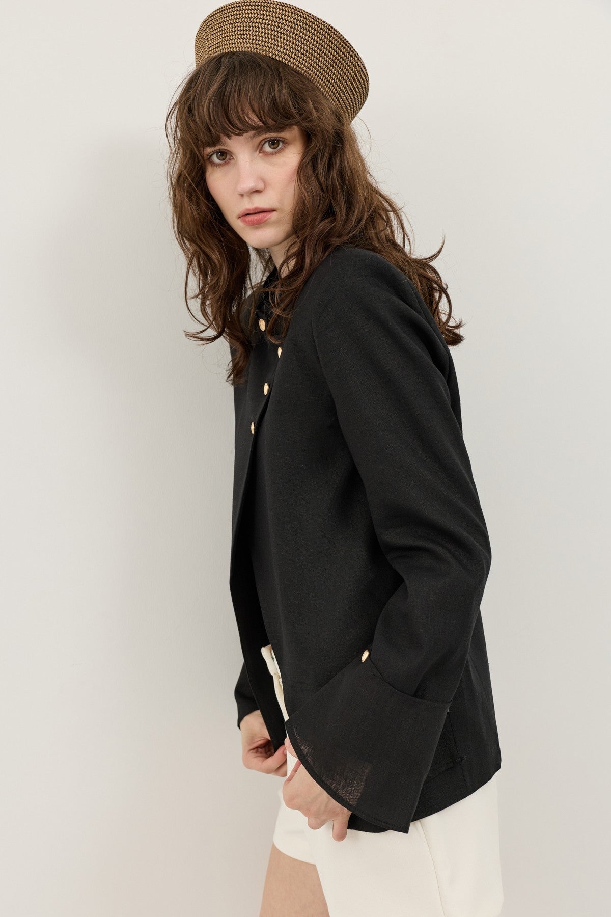Women's Blazer Jacket with Linen Blend