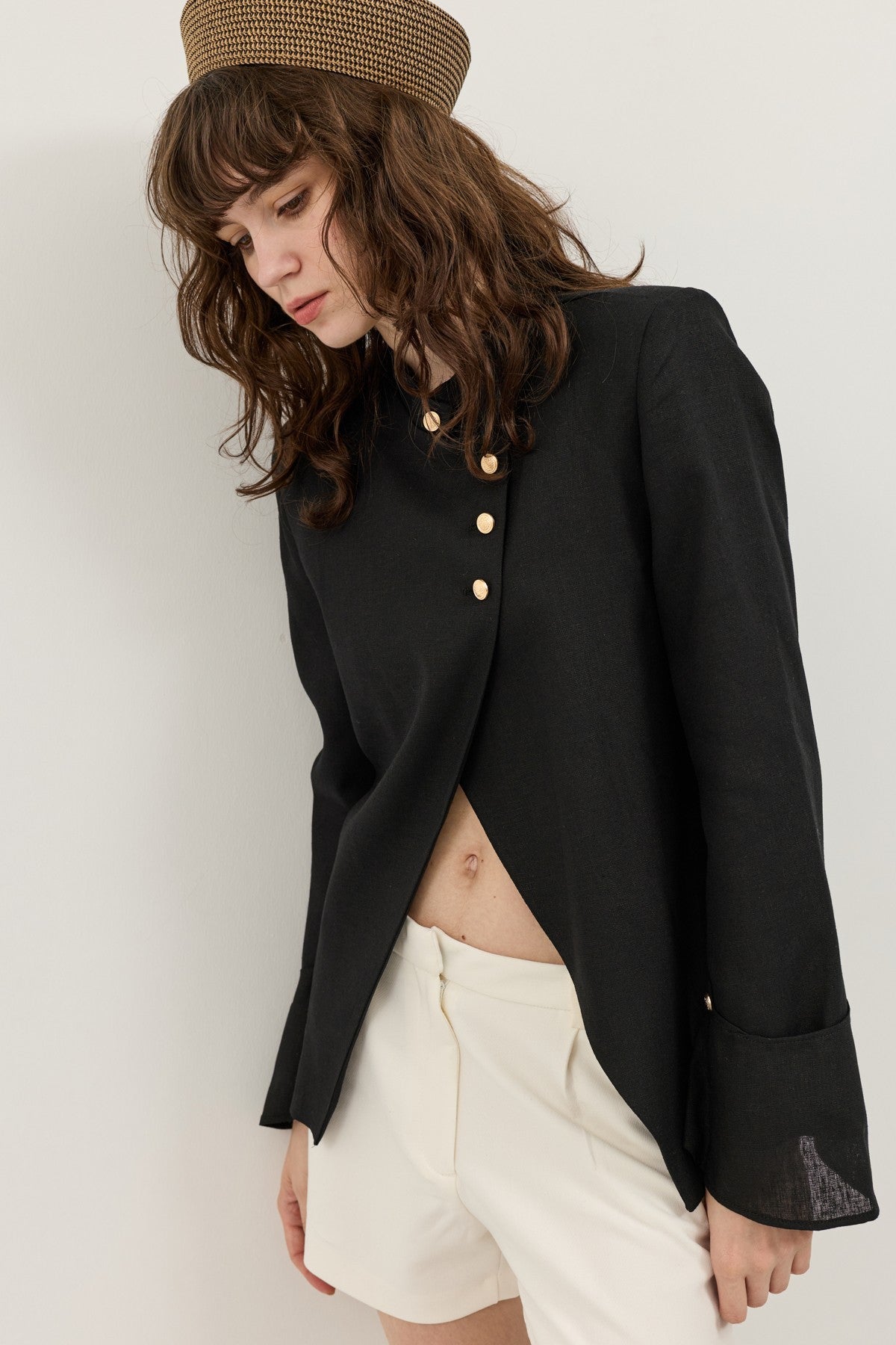 Women's Blazer Jacket with Linen Blend