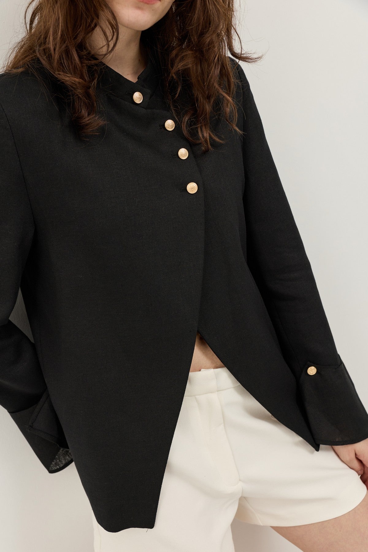 Women's Blazer Jacket with Linen Blend