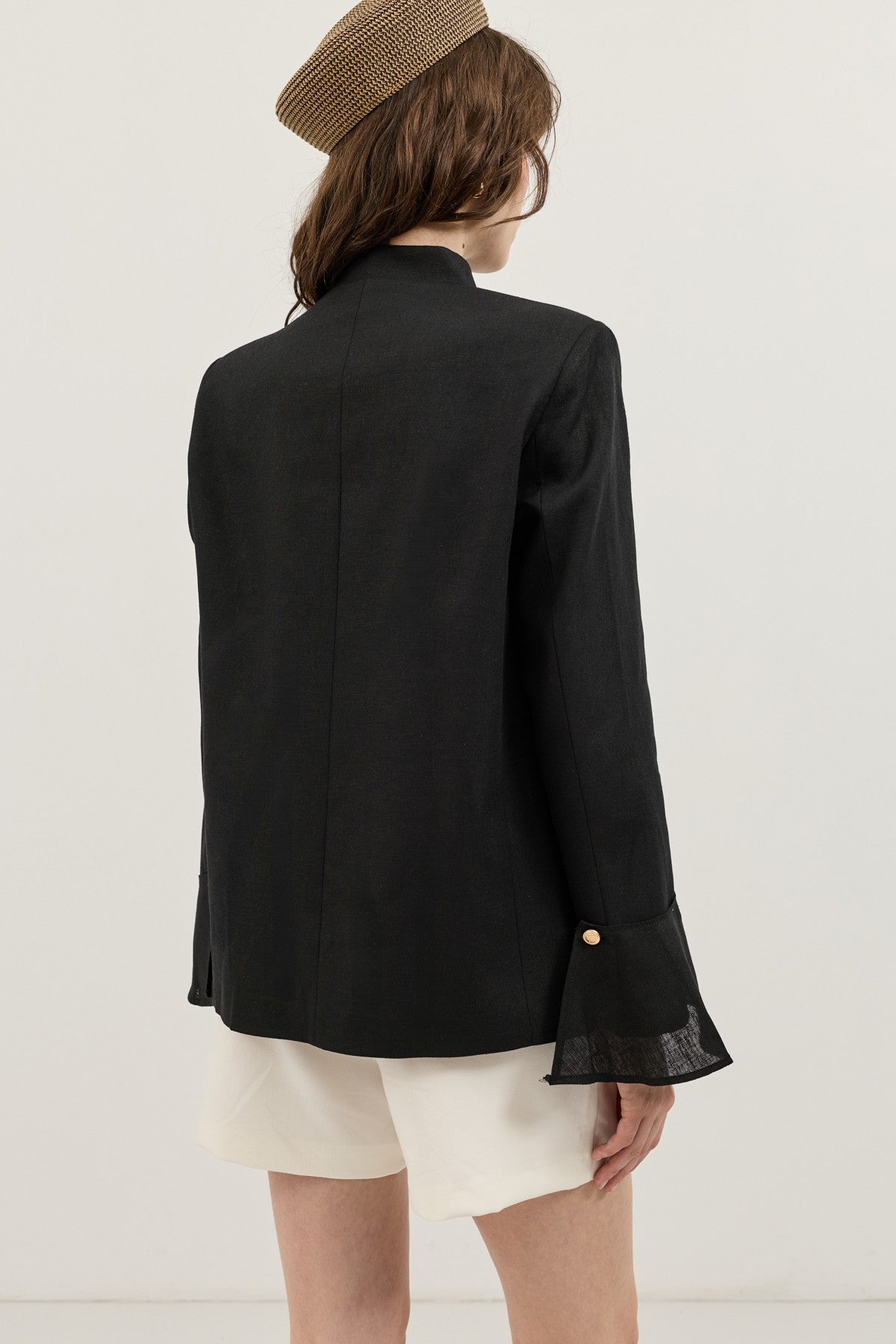 Women's Blazer Jacket with Linen Blend