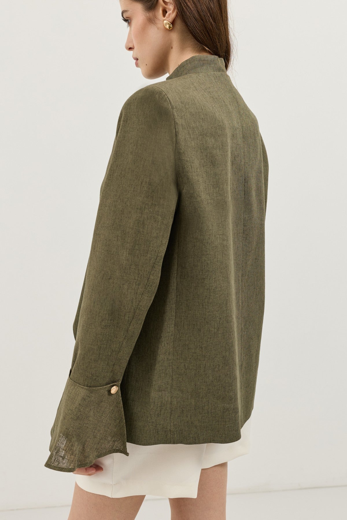 Women's Blazer Jacket with Linen Blend
